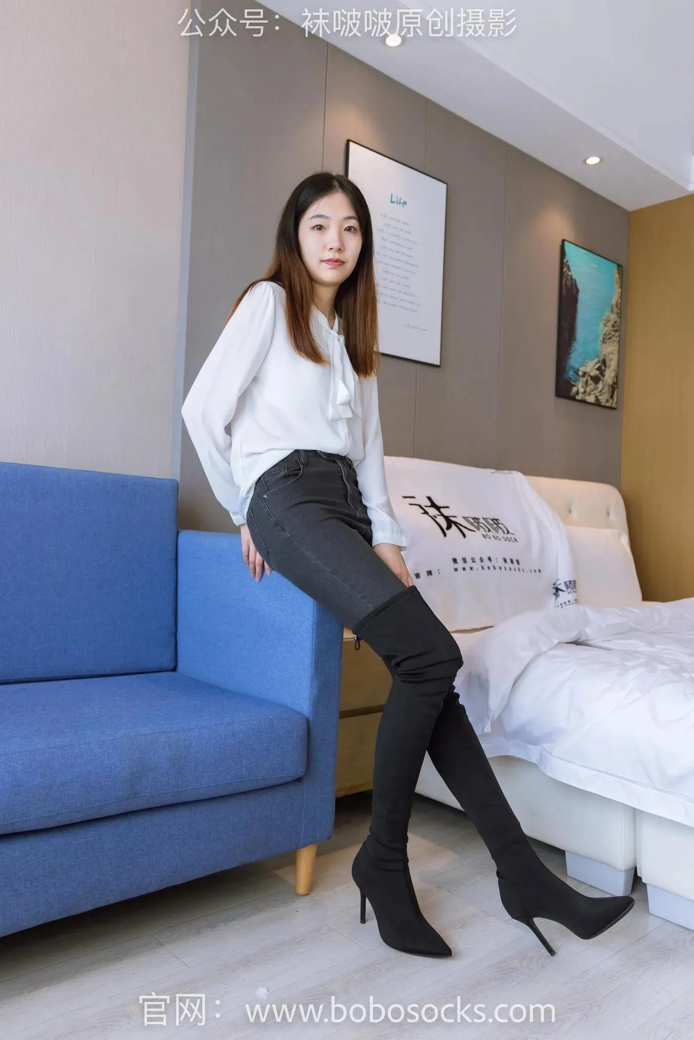 [BoBoSocks袜啵啵]NO.158 小甜豆-高跟长靴、白棉袜、裸足 [136P]插图2